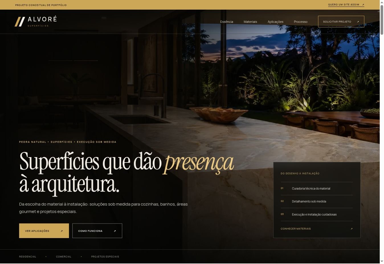 Site Alvoré Superfícies